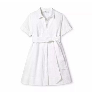 Lisa Marie Fernandez White Eyelet Button-Up Dress